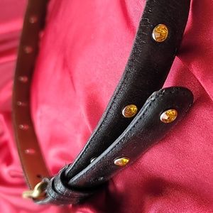 COACH UPCYCLED belt 6602 now with golden yellow studded rhinestones 34 i…